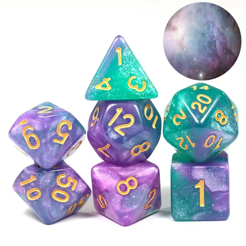DND D20 Dice Blue San Polyhedron Dice D&D Dice for Dungeons and Dragons Pathfinder RPG MTG
