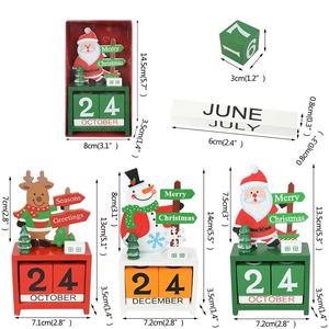 18cm Compte à rebours pour Noël Calendrier <span class=keywords><strong>de</strong></span> l'Avent en Bois Père Noël <span class=keywords><strong>Bonhomme</strong></span> <span class=keywords><strong>de</strong></span> <span class=keywords><strong>Neige</strong></span> Elk Ornement <span class=keywords><strong>de</strong></span> Maison Décoration Nouvel An 2024 - Product Image 2