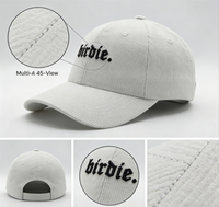 Casquette Dad Hat en velours côtelé personnalisée à 6 panneaux avec logo brodé 3D, fermeture à boucle simple, unisexe, réglable, toutes saisons, Chine