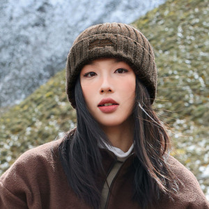 Gorro de Lana Tejido Jacquard para Exteriores con Botón, Gorro Cálido de Invierno para Senderismo, para Mujeres, Hombres y Adultos 2024 - Product Image 2