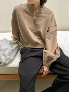 เสื้อฮู้ดดี้ผ้าฝ้ายคอตตอนแบบสั้นทรงโอเวอร์ไซส์  ตกแต่งด้วยลูกปัด  ลายสกรีน  โลโก้แบบกำหนดเอง  สวมใส่สบาย ระบายอากาศได้ดี  เหมาะสำหรับฤดูใบไม้ร่วง - Product Image 4