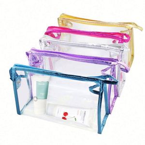 Custom Logo Waterproof <b>Transparent</b> PVC Cosmetic <b>Bag</b> Portable Travel Bathroom Wash <b>Bag</b> Clear <b>Makeup</b> Pouch - Product Image 3