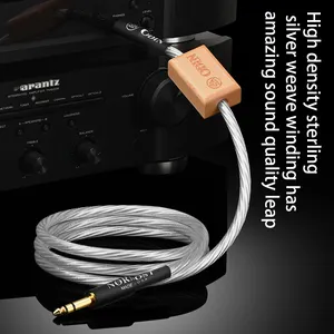 Odin HIFI Kabel Audio 6.5Mm, Perak Murni 6.35Mm (1/4) Kabel Audio Stereo TRS untuk Gitar Listrik, Mandolin, Bass, Amplifier