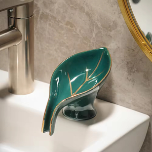 Support à Savon en Céramique Auto-Drainant pour Douche, Salle de Bain, Cuisine – Organisateur pour Éponge, Brosse et Savon en Barre - Product Image 2
