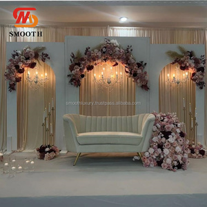 Smooth White Metal <b>Wedding</b> Stage <b>Backdrop</b> Arch Frame <b>Wedding</b> Entrance Arch <b>Stand</b> For <b>Wedding</b> Decor - Product Image 1