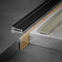 Profilé de couverture de joint de carrelage en alliage d'aluminium moderne pour carrelage mural et de sol, étanche et durable, idéal pour appartement