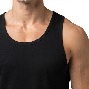 Black Spandex/Polyester Breathable <b>Knitted</b> Sporty Collarless Tank <b>Top</b> for Women <b>Sleeveless</b> Workout Muscle Shirt Custom Front - Product Image 5