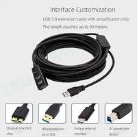 Câble d'extension haute vitesse, vente flash, USB3.0 5m/10m/15m/20m/25m/30m avec amplificateur de signal, câble d'extension USB 3.0
