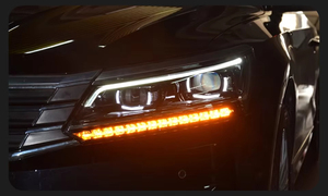 Fari LED Premium per Volkswagen <span class=keywords><strong>Passat</strong></span> 2016 <span class=keywords><strong>2017</strong></span> 2018 2019, Luci Anteriori Bianche Brillanti con Occhi d'Angelo DRL - Product Image 3