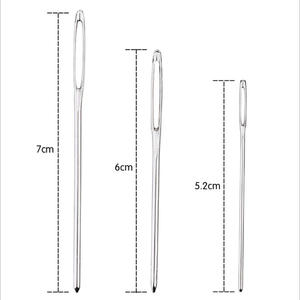ラージアイハンドソーイングニードル5サイズスチールニードルポインテッドレザーソーイングピンラージホール太いニードル - Product Image 4