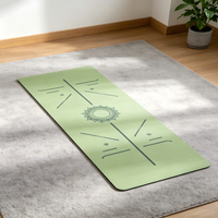Tapis de yoga double face antidérapant et imperméable de 1830 mm de long en cuir PU et caoutchouc naturel, pliable, pour femmes, idéal pour la gymnastique - Nouveauté en gros