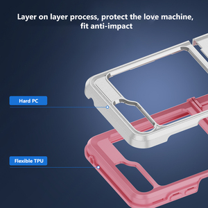 Funda de teléfono plegable a prueba de golpes de doble capa para Samsung para <span class=keywords><strong>Galaxy</strong></span> <span class=keywords><strong>Z</strong></span> <span class=keywords><strong>Flip</strong></span> 5 4 <span class=keywords><strong>3</strong></span> Hard PC + TPU Phone Cover - Product Image 4