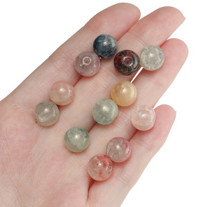 Cuentas de vidrio doradas de 10 mm, cuentas redondas sueltas para la fabricación de joyas, cadena para teléfono móvil, accesorios de bricolaje, material. - Product Image 2