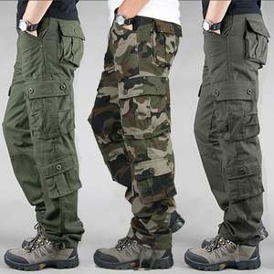 Pantaloni <span class=keywords><strong>Cargo</strong></span> Casual da Uomo per Esterno, Resistenti in Cotone, Multi-Tasca, Lunghi e Larghi, Taglie Forti, Modello Dritto per Giovani - Product Image 1
