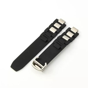 Cinturino per Orologio in Silicone Nero di Lusso 20mm con Chiusura Argento Traspirante Compatibile con <span class=keywords><strong>Modelli</strong></span> <span class=keywords><strong>Cartier</strong></span> 21 W10198U2 W10125U2 W10197U2 - Product Image 6