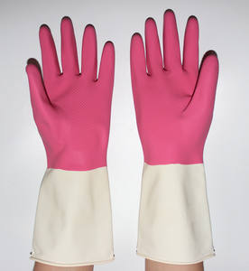 Suncend Spray/flock doublé écailles de poisson poignée roulée manchette deux couleurs gants de ménage - Product Image 4