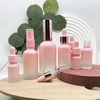 Flacons compte-gouttes d'huile essentielle en verre rose givré de 5ml 10ml 15ml 20ml 30ml 50ml 100ml