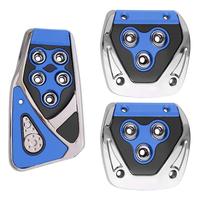 Kit de 3 pièces de couvre-pédales universels de style course pour voiture, antidérapants, en alliage d'aluminium, pour frein, embrayage et pédale d'accélérateur