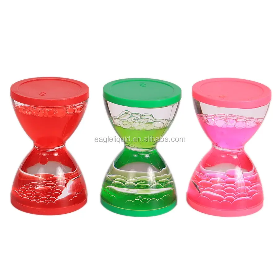 Angepasstes Logo Kinder Spielzeug Schwimm Acryl Öl Wasser Tropfen Tropf Spielzeug Aqua Sanduhr Sand Timer Mini Flüssigkeit Timer