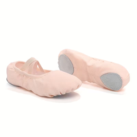 Zapatillas de Ballet de Lona Suave para Niñas, Zapatillas de Danza Elásticas de Color Sólido para Competencia y Práctica
