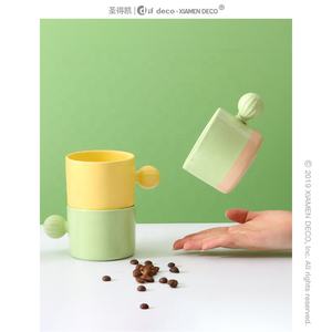 Taza de cerámica de macarrón, Taza de cerámica con mango - Product Image 6