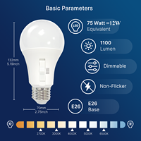 Recommander Multi-fonctionnel 5CCT Atteindre 2700K 3000K 4000K 5000K 6500K A21 SMD LED Ampoules Peut Réduire SKU