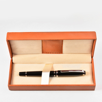 Ensemble cadeau de papeterie de haute qualité Stylo gel en métal noir avec boîte Ensemble cadeau de stylo à bille promotionnel pour entreprise