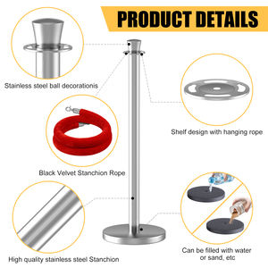 Ingrosso Hotel per eventi per eventi e feste barriere di traffico in velluto rosso oro argento montanti in acciaio inox - Product Image 2