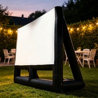 Écran publicitaire gonflable portable de 10 à 16 pieds avec double support pour événements extérieurs, expositions et promotion de marque