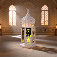 Lanterne marocaine en plastique rectangulaire de petite taille, utilisation intérieure, porte-bougie réutilisable