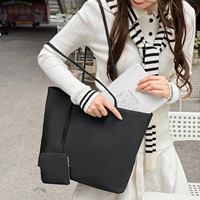 Sac fourre-tout en Nylon pour femmes, sac à bandoulière étanche de grande capacité avec petite bourse à monnaie détachable, sac à main pour le shopping quotidien