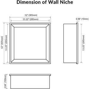 נישת מקלחת נירוסטה 30.5x30.5x10 ס\\\"מ ללא צורך באריחים, נישת מקלחת עם תאורת לד, נישת קיר שקועה לאחסון בחדר אמבטיה - Product Image 3