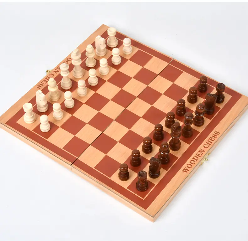 Wholesale Checkers Folding International Chess Set Wooden Chess Pieces Board Game