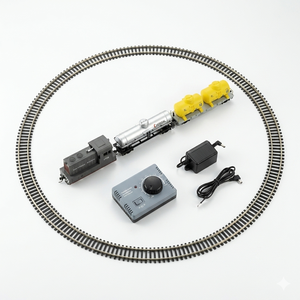 Set Treno Elettrico Scala 1/87 HO, Kit Modellismo Ferroviario Plug-in, Locomotiva in Lega, Vagone Merci, Treno Giocattolo RTR, Scenari Ferroviari - Product Image 3