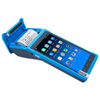 Nouveau terminal de point de vente portable bleu avec écran tactile de 5,5 pouces, imprimante thermique, Bluetooth et USB, 4G, batterie 5200 mAh, Android 14, 2+16 Go