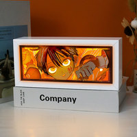 Anime Paper Cut Shadow Box Encadré Creative Diy 3D Papercraft Night Lighting Movie Character Anime Light Box For Decor And Gift