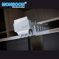 Porte-pantalons coulissant à double rangée pour armoire, avec fermeture douce, gain de place