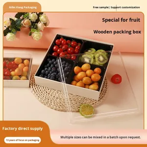 <span class=keywords><strong>Caja</strong></span> <span class=keywords><strong>de</strong></span> Sushi Personalizada Desechable Elegante <span class=keywords><strong>de</strong></span> <span class=keywords><strong>Madera</strong></span> para Llevar con <span class=keywords><strong>Tapa</strong></span> Transparente e Inserto - Product Image 2