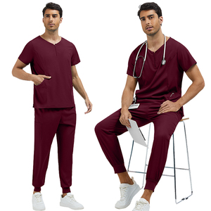 ชุดยูนิฟอร์มแพทย์แบบ unisex เสื้อ+กางเกง ผ้ากันยับ ชุดพยาบาล ซับเหงื่อ แห้งเร็ว - Product Image 1