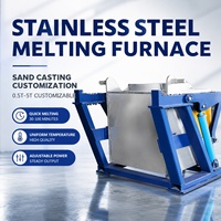 Four de fusion en acier inoxydable pour aluminium, cuivre, plomb, nickel, étain, titane, zinc, laiton, bronze, avec creusets et fours