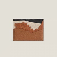 Porte-cartes minimaliste en cuir de vachette Togo ultra fin, format court