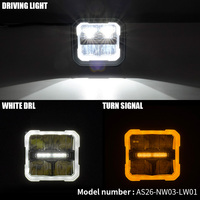 Feux de travail LED 3 pouces 40W avec halo DRL blanc et ambre, feux de route pour camion, VTT, UTV, SUV