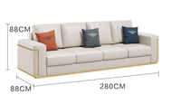 Ensemble de canapés modulaires Chesterfield en similicuir de luxe moderne et simple, avec coussins rembourrés en éponge pour appartement, hôtel, villa, salon