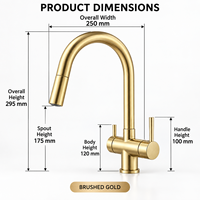 Robinet de cuisine moderne monotrou avec douchette extractible, mitigeur de lavabo à deux jets, valve en céramique, construction en laiton durable - Offre Spéciale