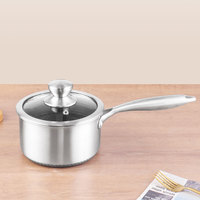 Ensemble de casseroles en acier inoxydable Lecos Factory Direct, revêtement antiadhésif, pot à soupe, pot à lait avec couvercle, revêtement en nid d'abeille, casseroles pour cuisiner des sauces