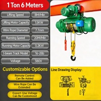 Nouvelle palan électrique à câble simple et double vitesse CD MD avec protection IP54 IP55 et télécommande filaire pour grue de chantier