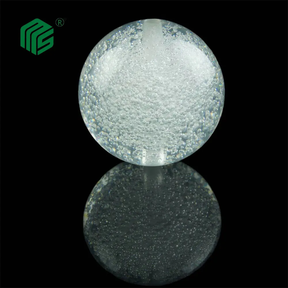 Clear Crystal Acrylic Bubble Ball Round / Half Solid Large With Glitter
