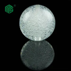 Bola de bolha acrílica de cristal transparente, redonda/meia sólida grande com glitter