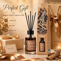 Diffuseur à bâtonnets 100ml Oud Bois de Santal Parfum Boisé Parfum d'Ambiance Maison Bâtonnets Longue Durée Désodorisant Huile Naturelle Cadeau de Luxe