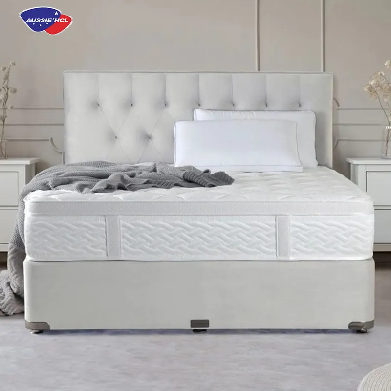 Colchón de cama europeo para dormir, colchón de muelles enrollable de bolsillo, espuma viscoelástica de látex Natural, tamaño King